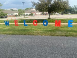 Welcome sign at our Back to School Bash