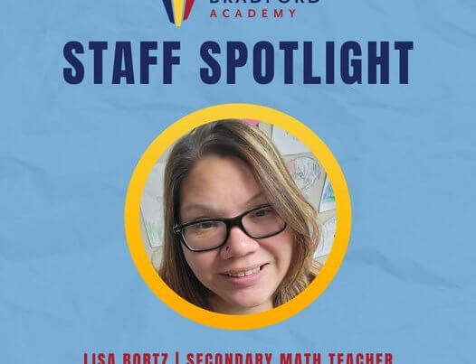Photo of Bradford Academy Middle School Math Teacher Lisa Bortz for staff spotlight