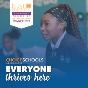 Image celebrating Choice Schools Associates award for the 2022 Best and Brightest Companies to Work For