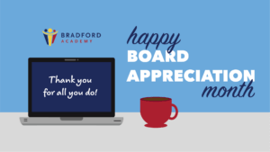 Bradford Academy happy board appreciation month