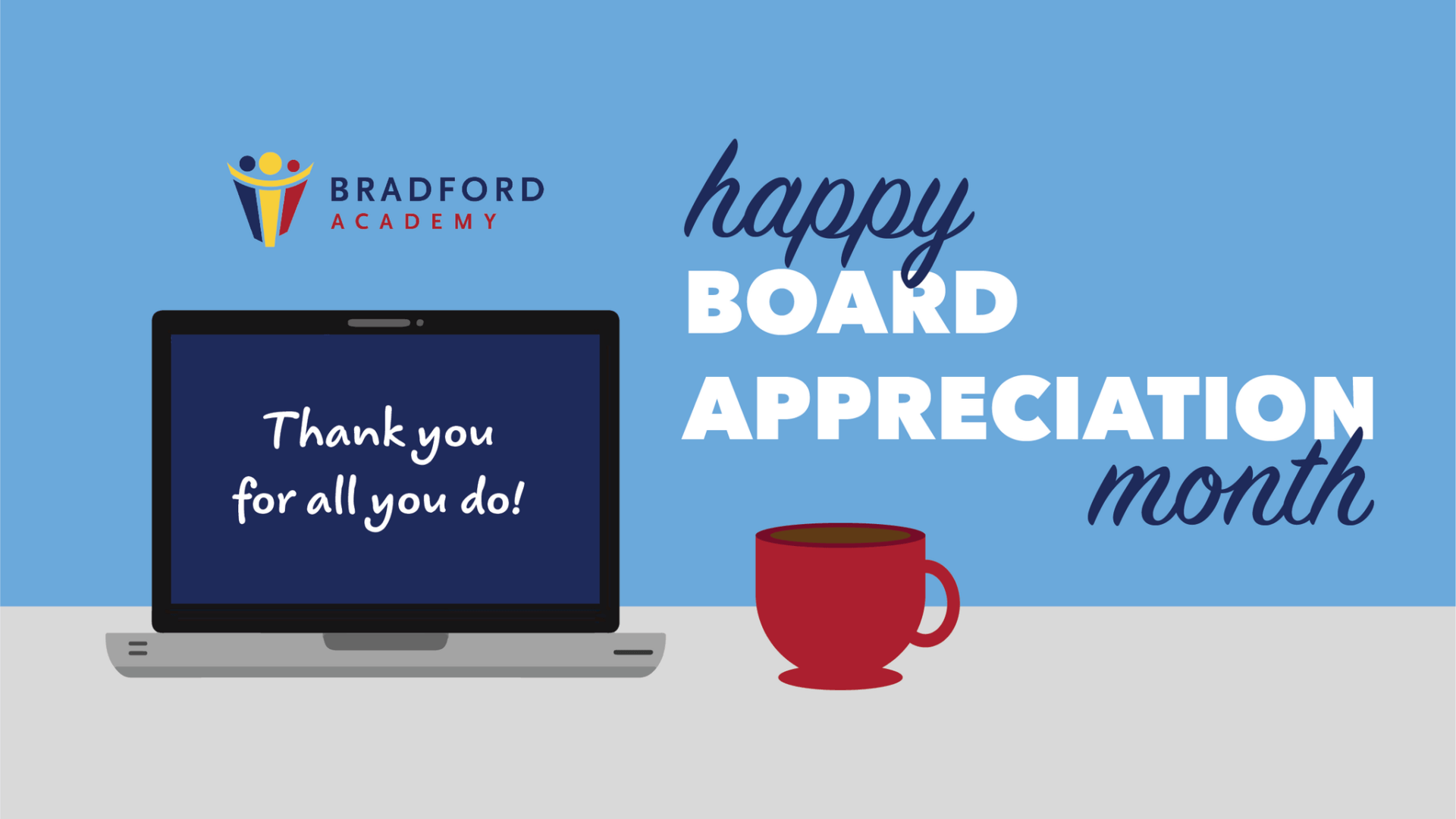 Happy Board Appreciation Month, decorative image for bradford academy blog.