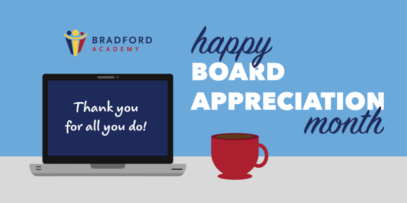 Happy Board Appreciation Month, decorative image for bradford academy blog.
